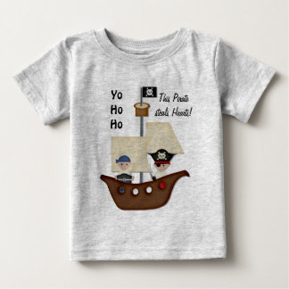 Camiseta Para Bebê Bebê do tesouro de navio pirata