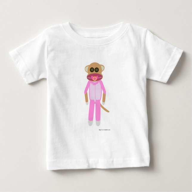 Camiseta Para Bebê Bebê Garota Macaco (Frente)