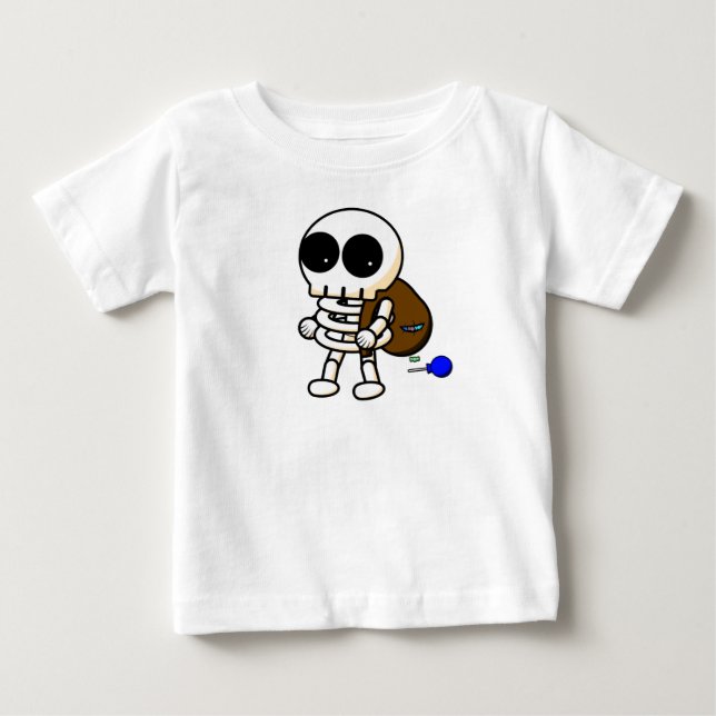 Camiseta Para Bebê Bebê legal do esqueleto do Dia das Bruxas (Frente)