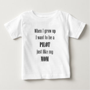 Camiseta Para Bebê Bebê Piloto Como Mãe