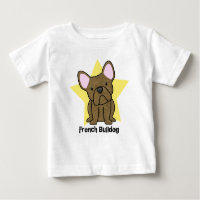 Bebê rajado do buldogue francês da estrela de