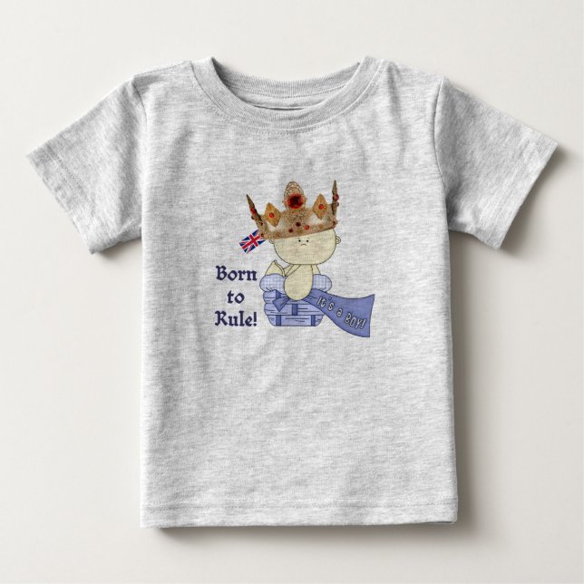 Camiseta Para Bebê Bebê Real com Coroa/Nascer à Regra! (Frente)