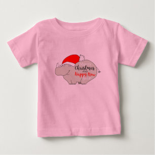 Camiseta Para Bebê Bebê Rinoceronte de Desenho Animado Fofo, Rosa, Na