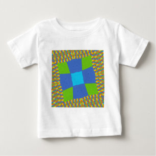 Camiseta Para Bebê Bebê verde-verde-azul-verificado