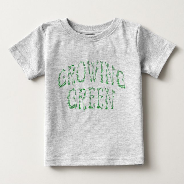 CAMISETA PARA BEBÊ BEBÊS VERDE EM CRESCIMENTO (Frente)