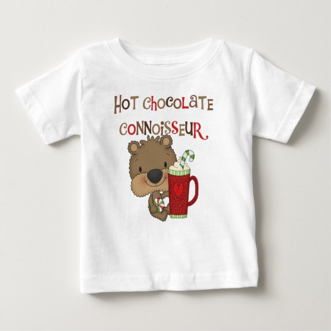Camiseta Para Bebê Bebida Connoisseur de Chocolate Quente (Frente)