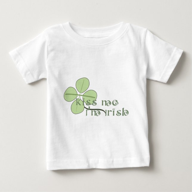 Camiseta Para Bebê Beije-me que eu sou irlandês (Frente)