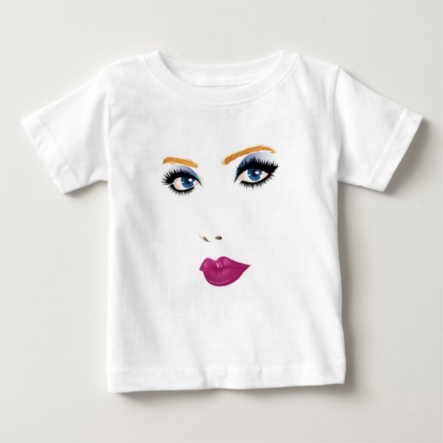 Camiseta Para Bebê Bela mulher face 2 (Frente)