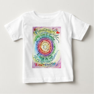 Camiseta Para Bebê Beleza na vida Arredondado Arco-Íris