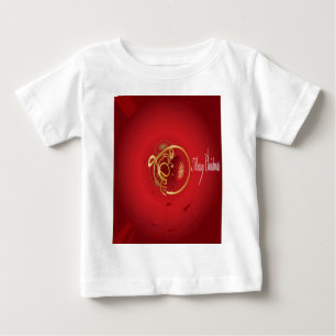 Camiseta Para Bebê Beliscos de Natal Vermelho têm um belo dia