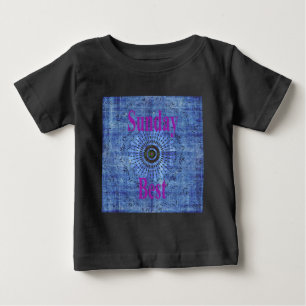 Camiseta Para Bebê Belo Design de Denim Moderno Incrível: Domingo Mel