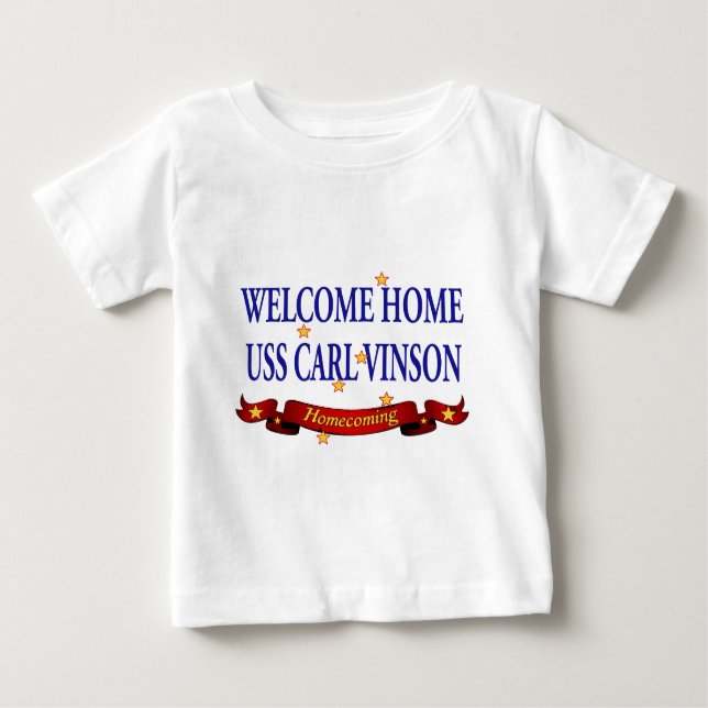 Camiseta Para Bebê Bem-vindo ao lar USS Carl Vinson (Frente)