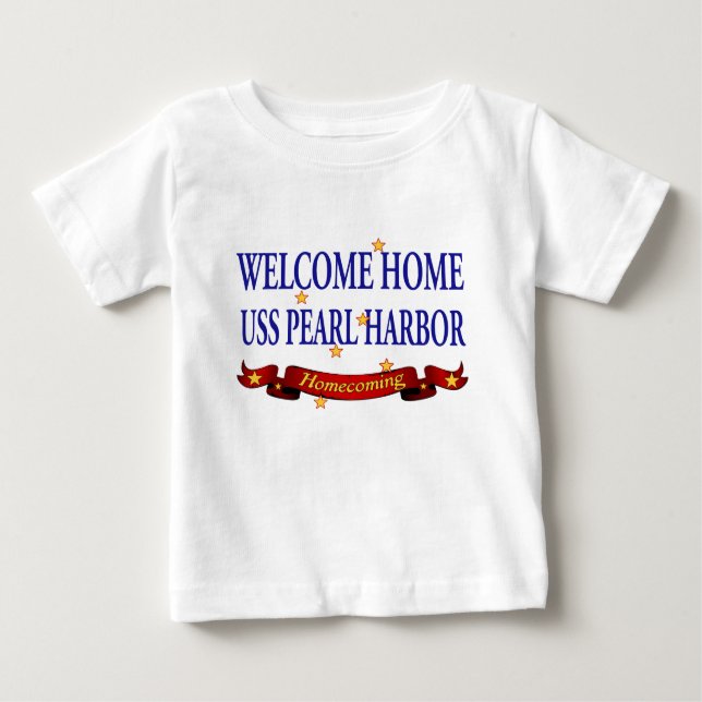 Camiseta Para Bebê Bem-vindo ao lar USS Pearl Harbor (Frente)