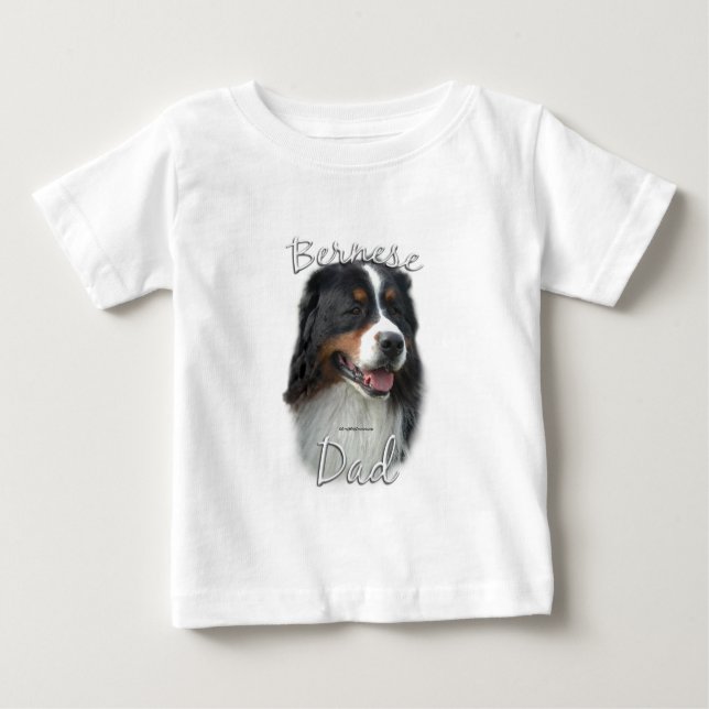 Camiseta Para Bebê Bernese Mountain Dog Pai 2 (Frente)
