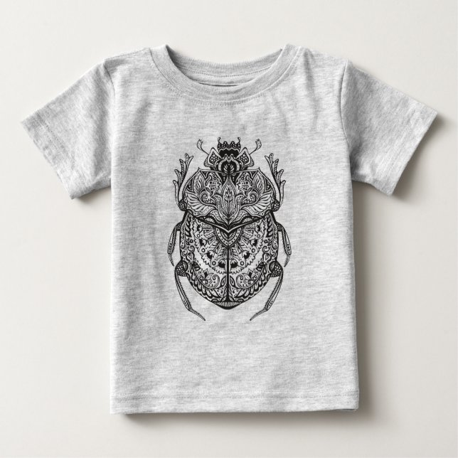 Camiseta Para Bebê Besouro africano Zendoodle (Frente)