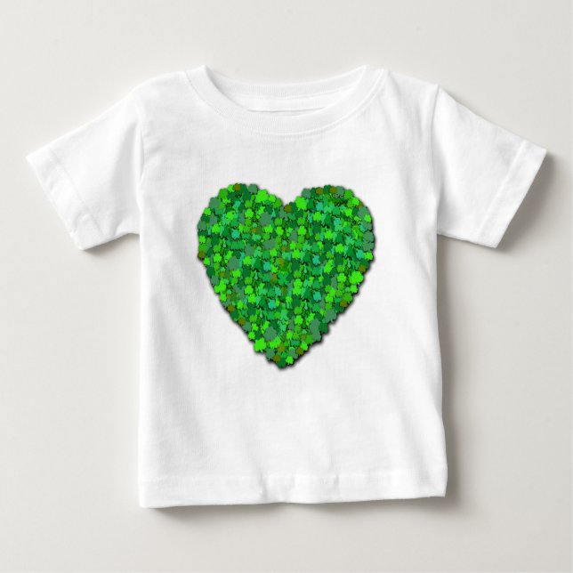 Camiseta Para Bebê Big Shamrock Heart (Frente)
