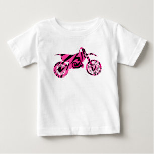 Camiseta Para Bebê Bike Psicodélica Rosa