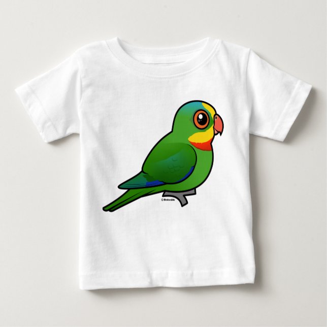 Camiseta Para Bebê Birdorable Superb Parrot (Frente)