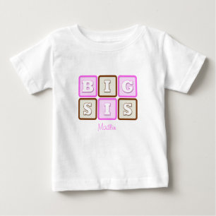 Camiseta Para Bebê Bloco de palavra grande bonito do Sis com nome