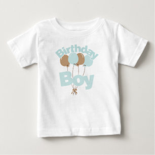 Camiseta Para Bebê Blue Birthday Boy
