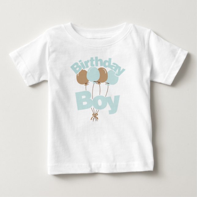 Camiseta Para Bebê Blue Birthday Boy (Frente)