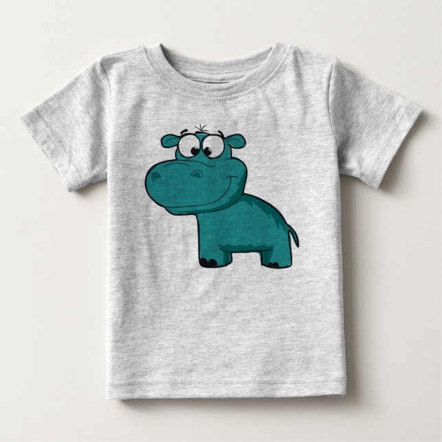Camiseta Para Bebê Blue Hippo (Frente)