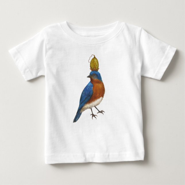 Camiseta Para Bebê bluebird e maiô (Frente)