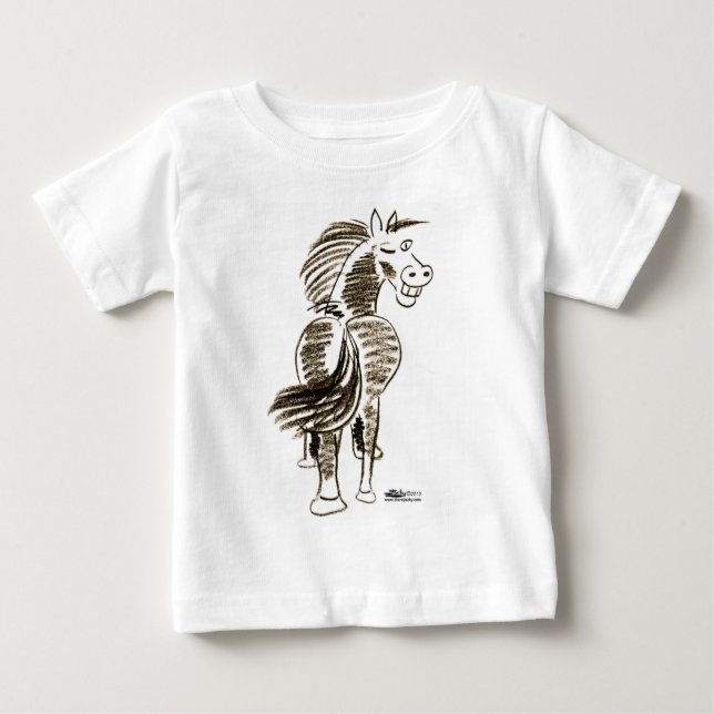 Camiseta Para Bebê Boa Sorte Para O Cavalo Vencendo! (Frente)