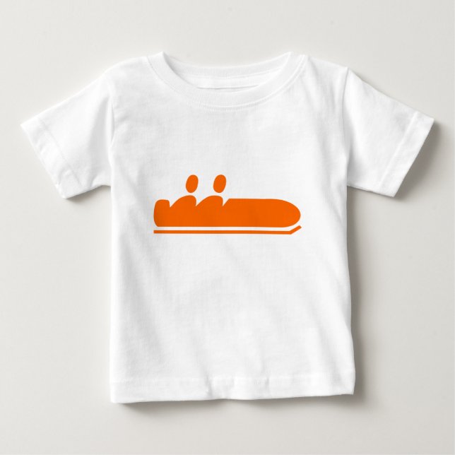 Camiseta Para Bebê Bobsled - Laranja (Frente)