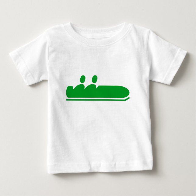 Camiseta Para Bebê Bobsled - Verde Grass (Frente)