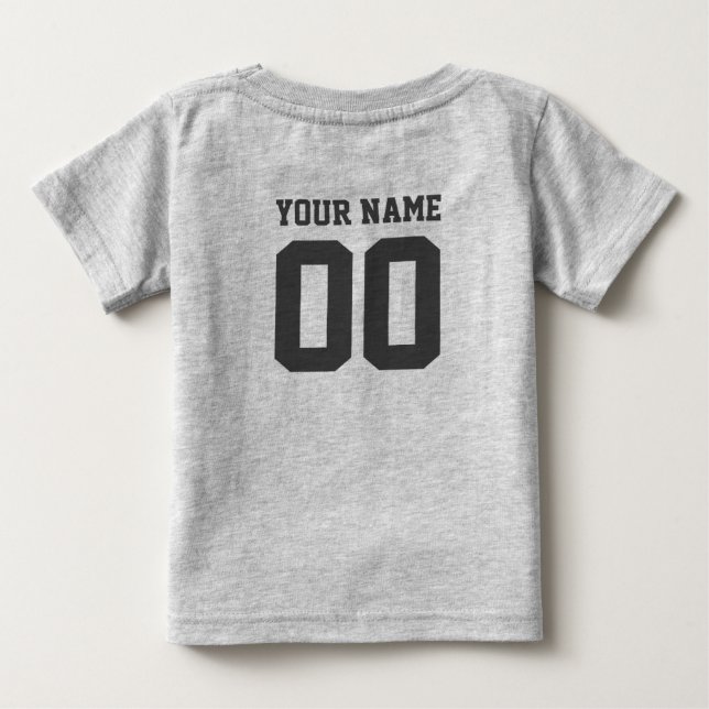 Camiseta Para Bebê Bodysuit de Futebol Personalizado com Nome e Númer (Verso)