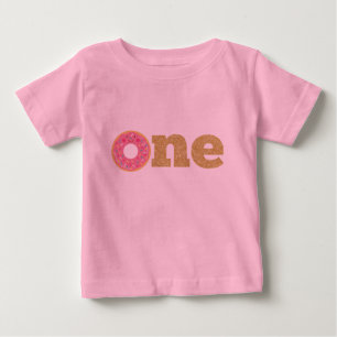 Camiseta Para Bebê Bodysuit do primeiro aniversario da rosquinha