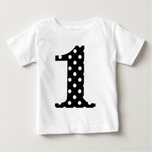 Camiseta Para Bebê Bolinhas preto e branco