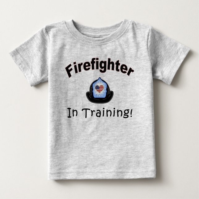 Camiseta Para Bebê Bombeiro Em Formação (Frente)
