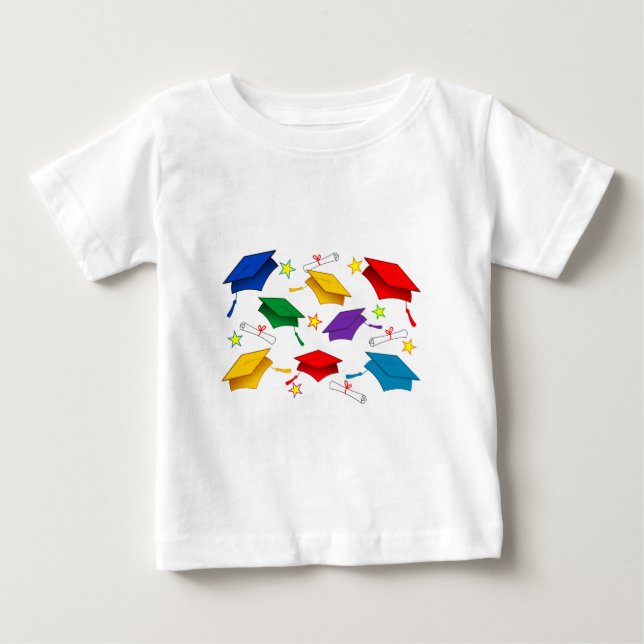 Camiseta Para Bebê Bonés de formatura - Camiseta-bebê (Frente)
