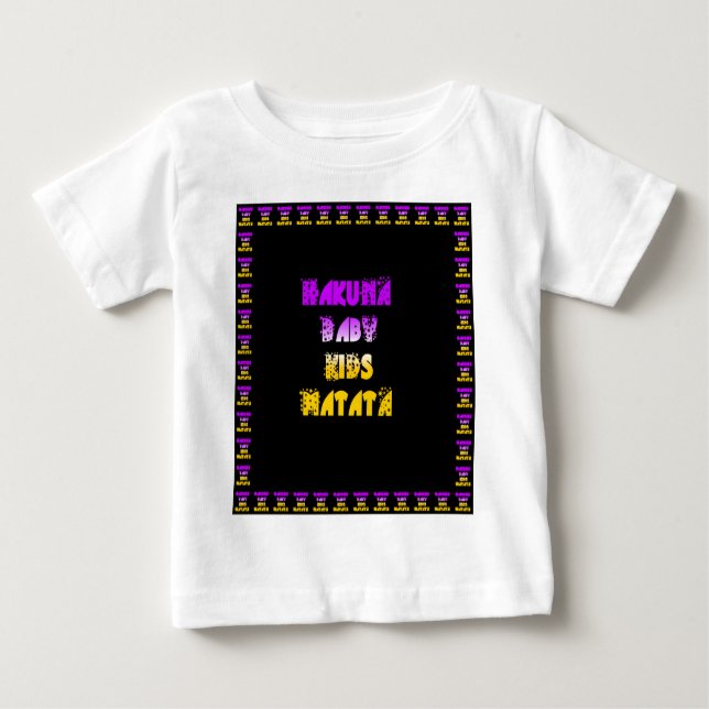 Camiseta Para Bebê Bonita Impressão de Arte de Hakuna Matata (Frente)