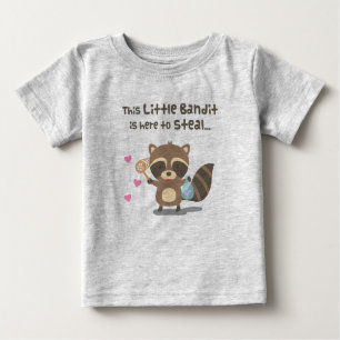 Camiseta Para Bebê Bonito Amor Mascarado Bandit Raccoon Para Bebês