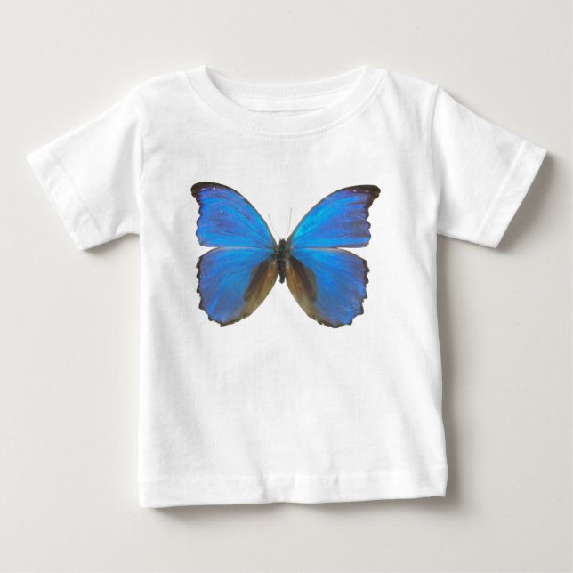 Camiseta Para Bebê Borboleta Morpho Azul (Frente)