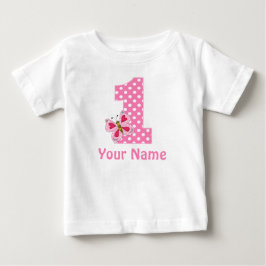 Camiseta Para Bebê Borboleta primeiro aniversario Personalizada Camis