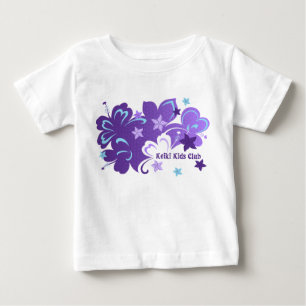 Camiseta Para Bebê Borboletahibisco Hibisco havaiano e borboleta