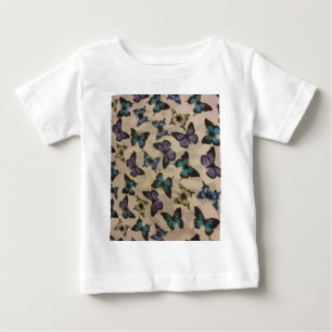 Camiseta Para Bebê Borboletas Azuis
