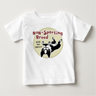 Camiseta Para Bebê Boston Terrier "Raça Não Esportiva"