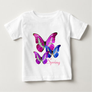 CAMISETA PARA BEBÊ BOTÕES DE PRIMAVERA AZUL DE PINK PURPLE