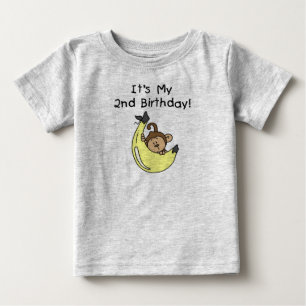 Camiseta Para Bebê Boy Monkey no segundo aniversário da Banana