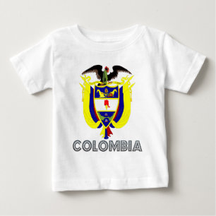 Camiseta Para Bebê Brasão de Colômbia
