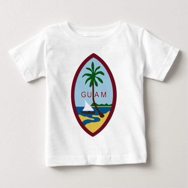 Camiseta Para Bebê Brasão de Guam (Frente)