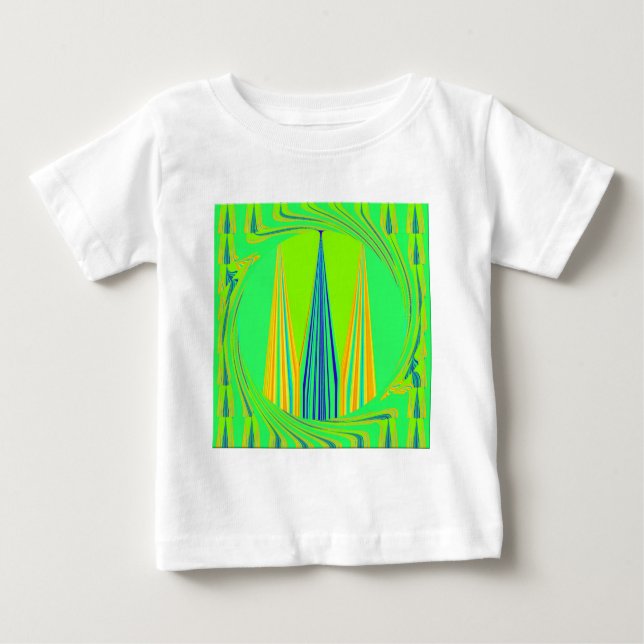 Camiseta Para Bebê Bright Edgy Geometry Neon Pattern Art Design (Frente)