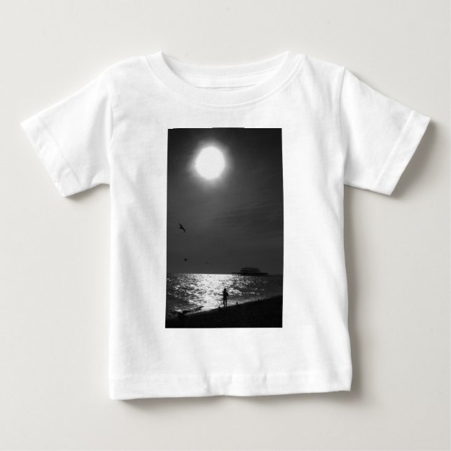 Camiseta Para Bebê Brighton Beach England (Frente)