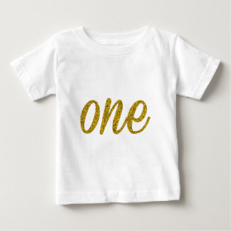 Camiseta Para Bebê Brilho número UM (1)