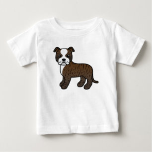 Camiseta Para Bebê Brindle E White Staffordshire Bull Terrier Dog